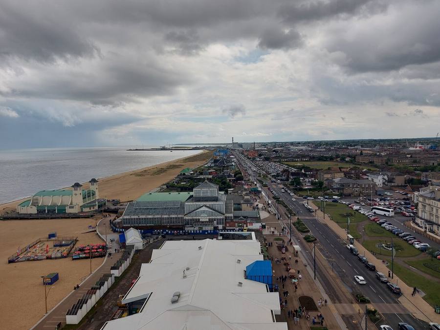 Great Yarmouth seafront seen from the big wheel